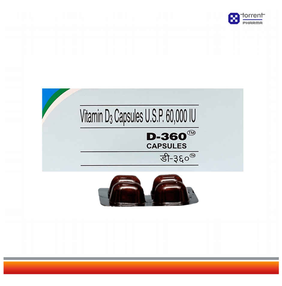 D-360 60000IU Vitamin D3 Capsule