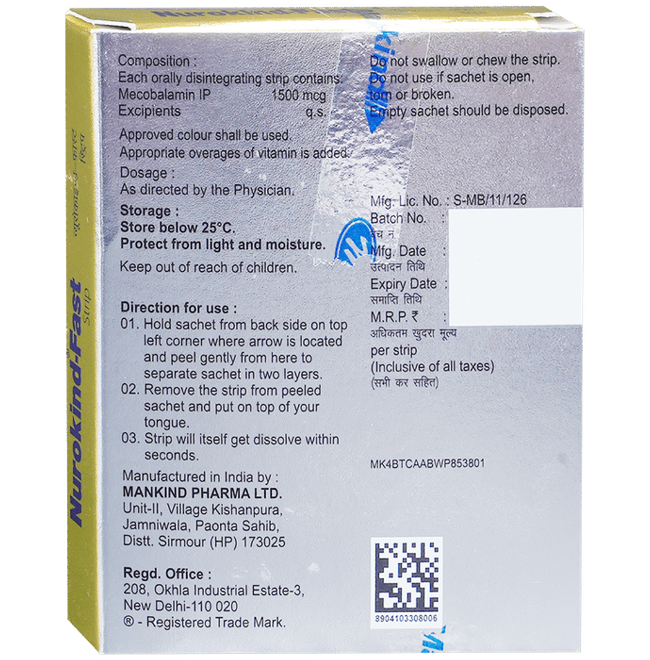 Nurokind-Fast Sugar free Strip