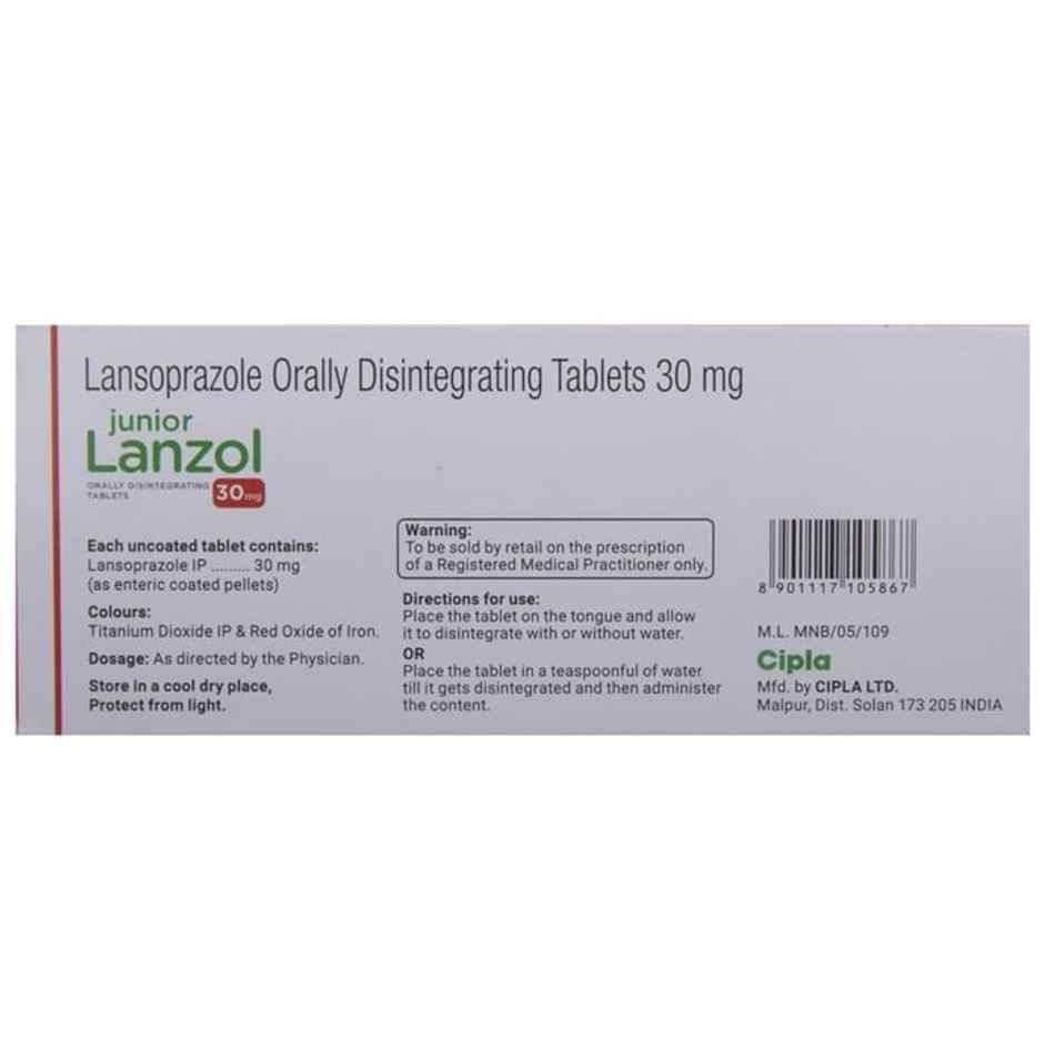 Junior Lanzol 30mg Strawberry Flavour Tablet DT