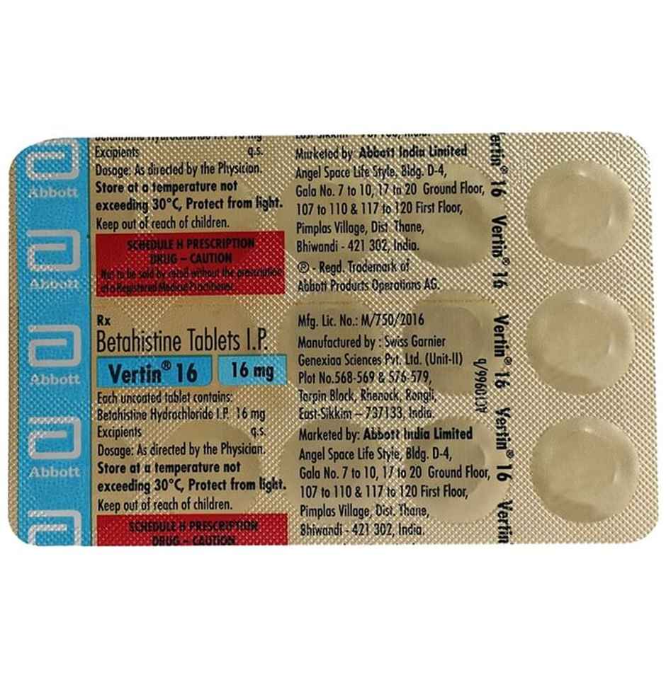 Vertin 16 Tablet