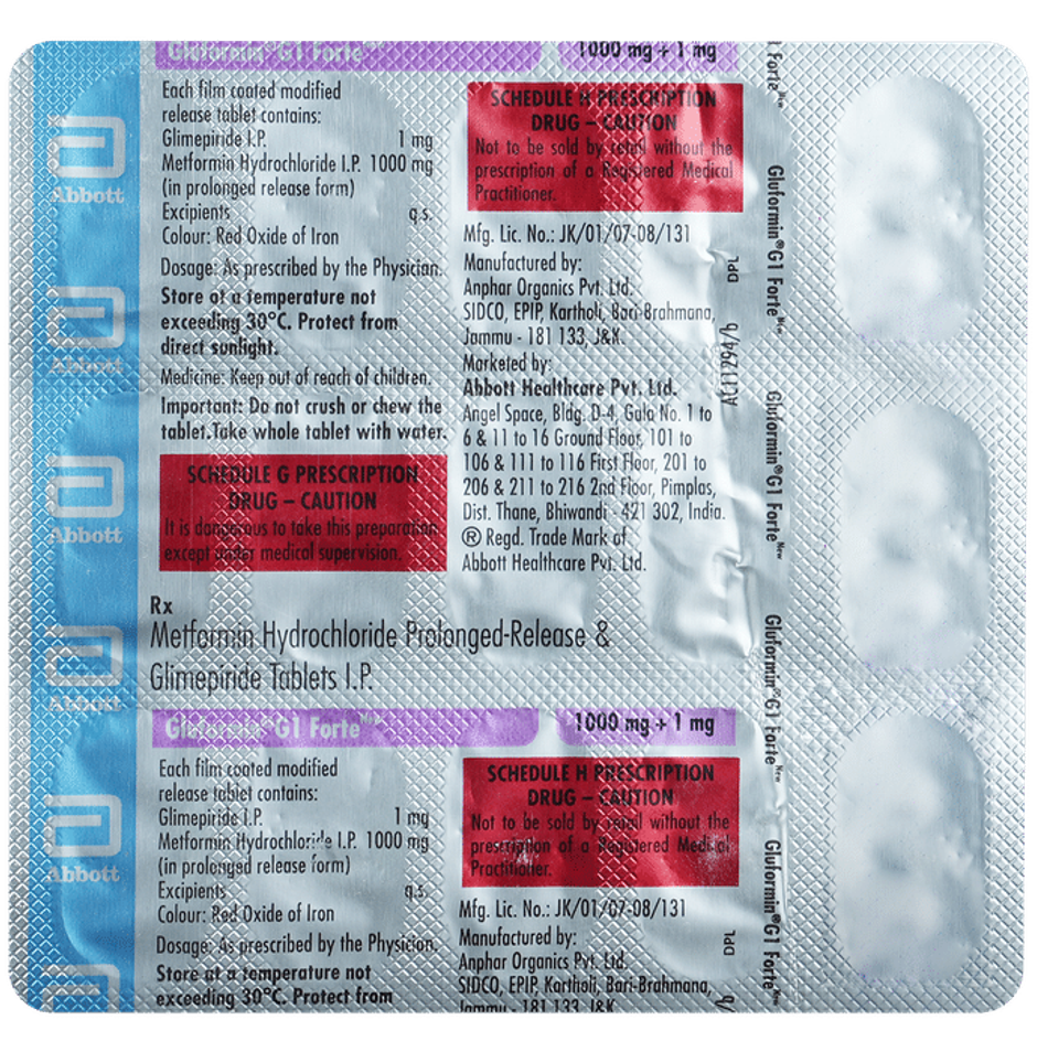 Gluformin G 1 Forte Tablet PR