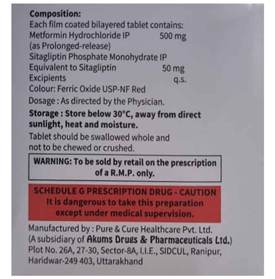 Sitahenz-M 500 Tablet PR