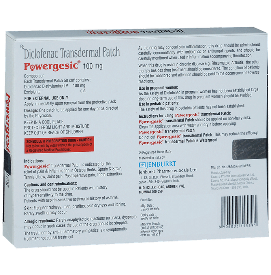 Powergesic 100mg Transdermal Patch