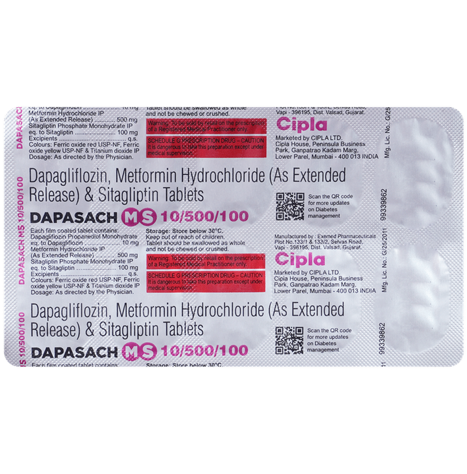Dapasach MS 10/500/100 Tablet ER