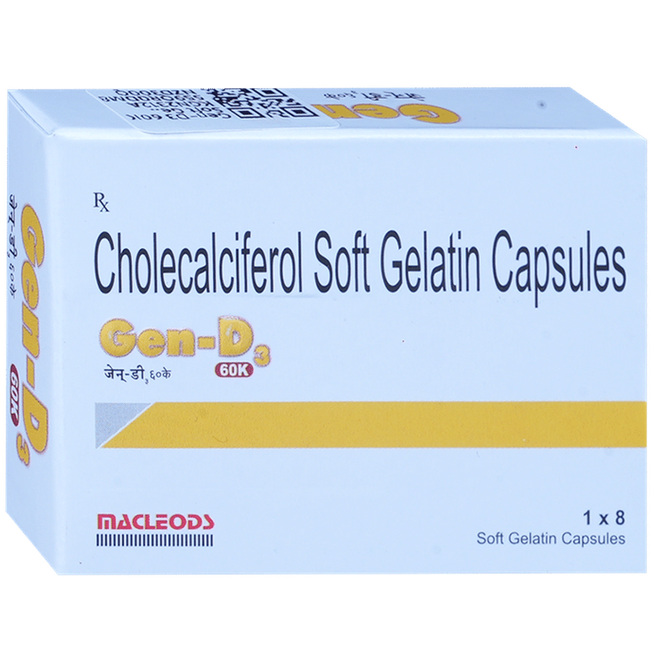 Gen-D3 60K Vitamin D3 Soft Gelatin Capsule