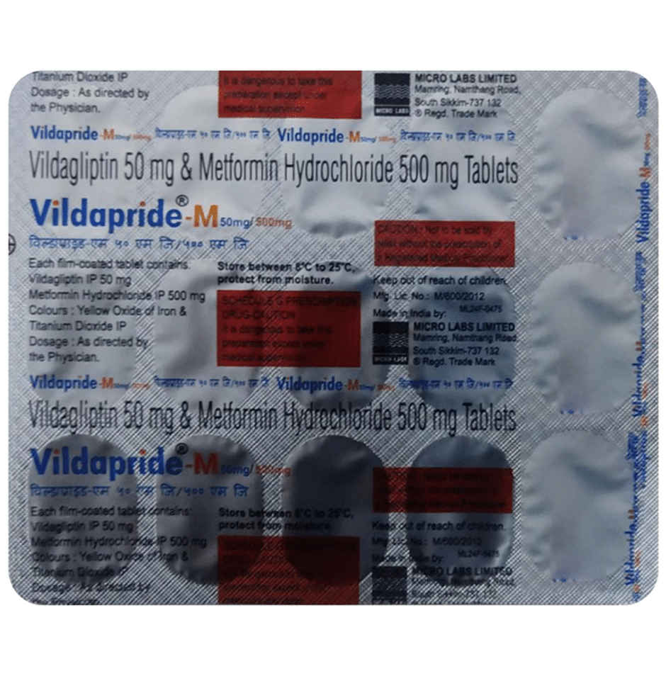 Vildapride-M 50mg/500mg Tablet