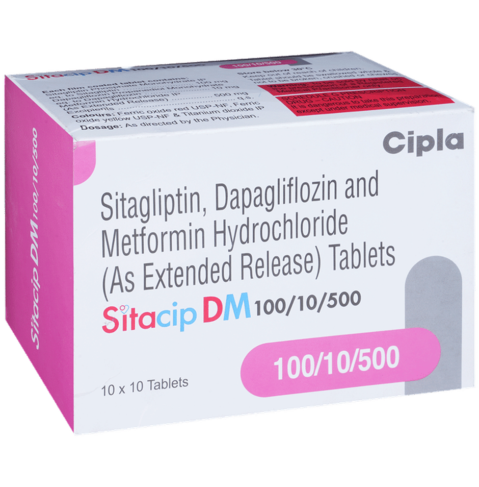 Sitacip DM 100/10/500 Tablet ER