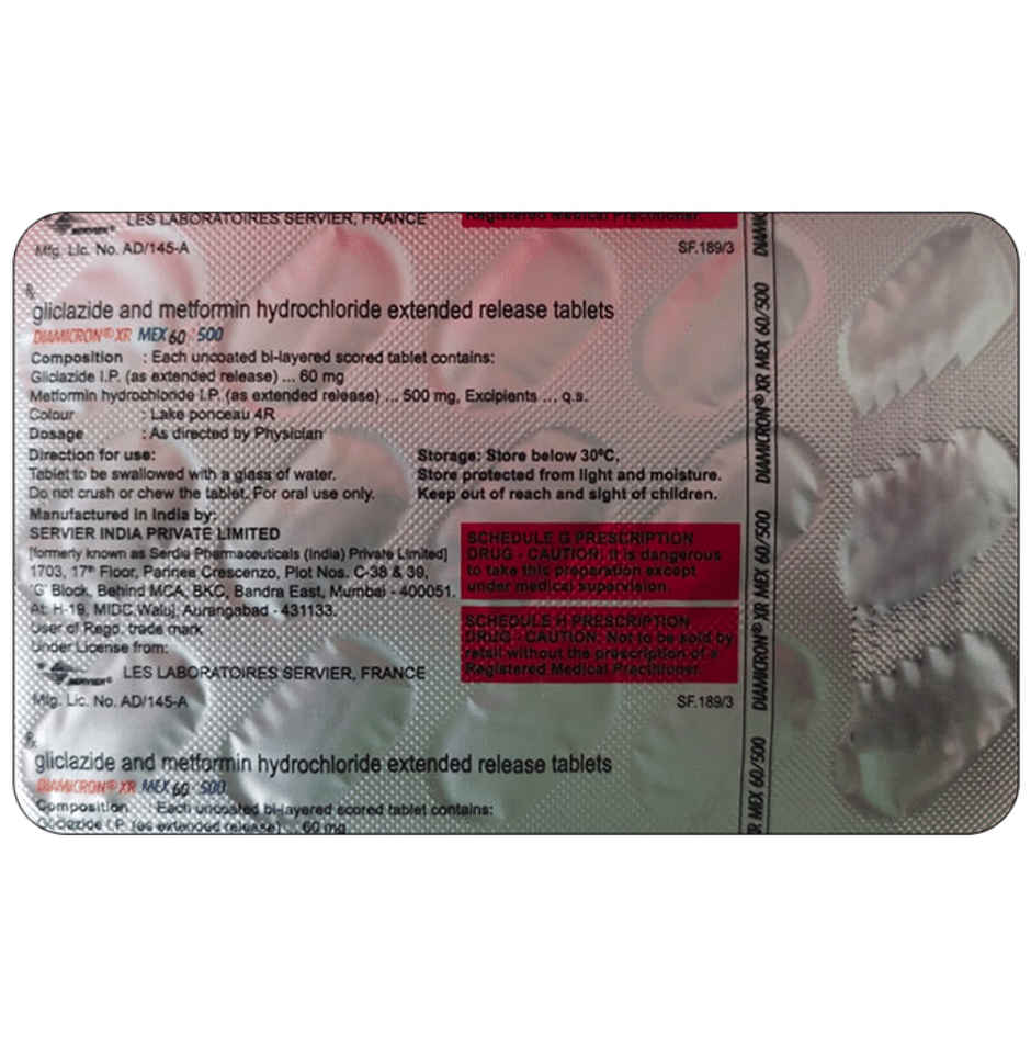 Diamicron XR Mex 60/500 Tablet