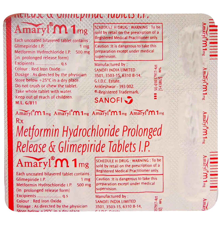 Amaryl M 1mg Tablet PR