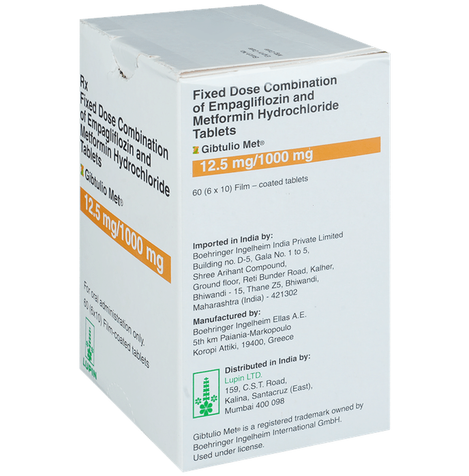 Gibtulio Met 12.5mg/1000mg Tablet