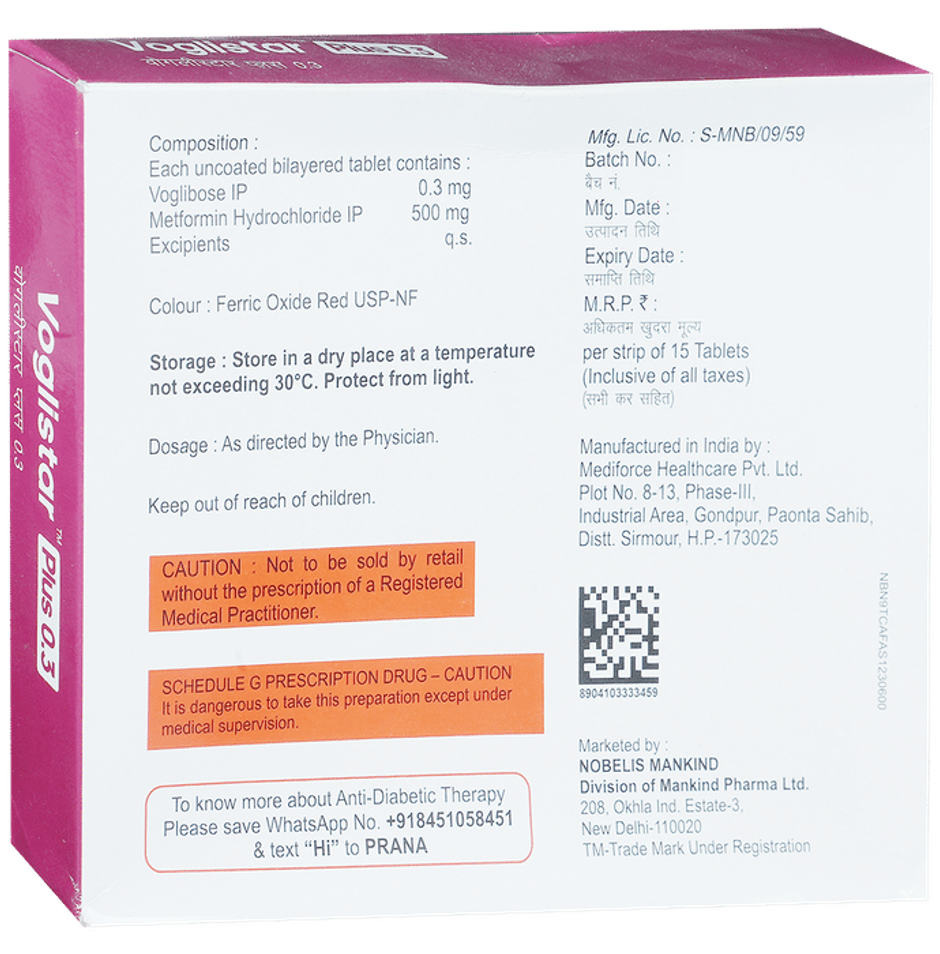 Voglistar Plus 0.3 Tablet