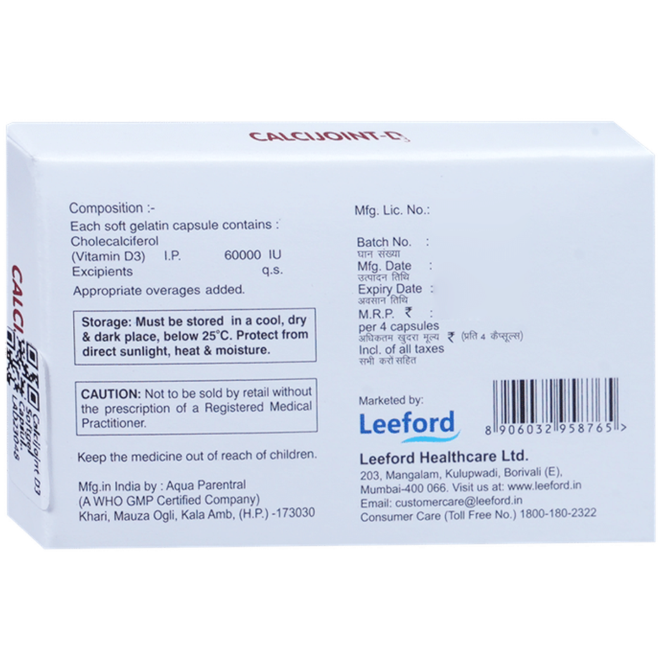 Calcijoint-D3 Vitamin D3 Softgel Capsule