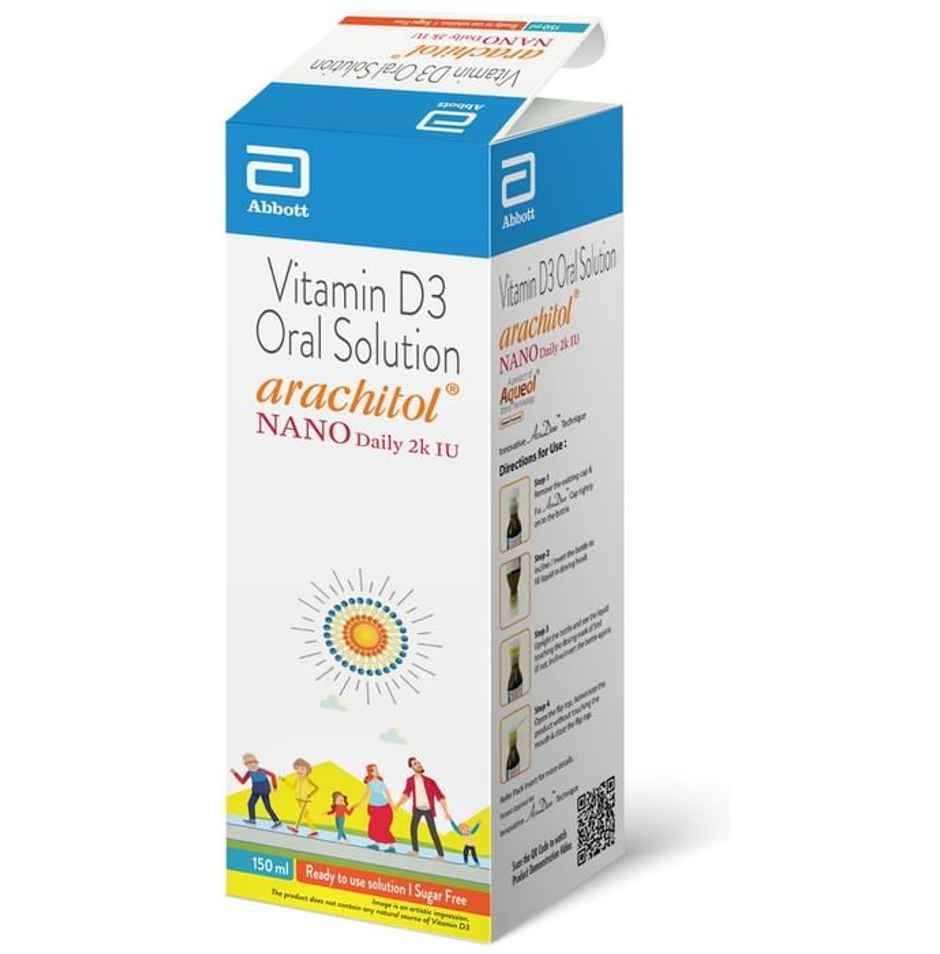 Arachitol Nano Daily 2K IU Vitamin D3 Sugar Free Oral Solution