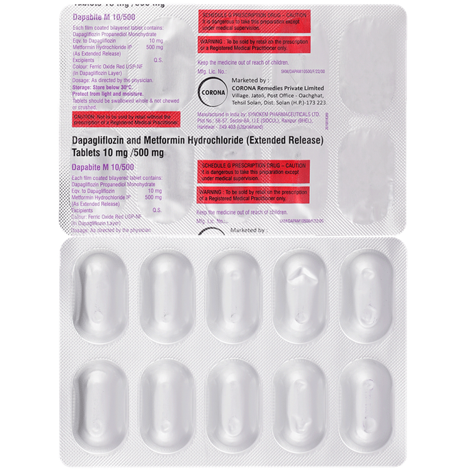Dapabite M 10/500 Tablet