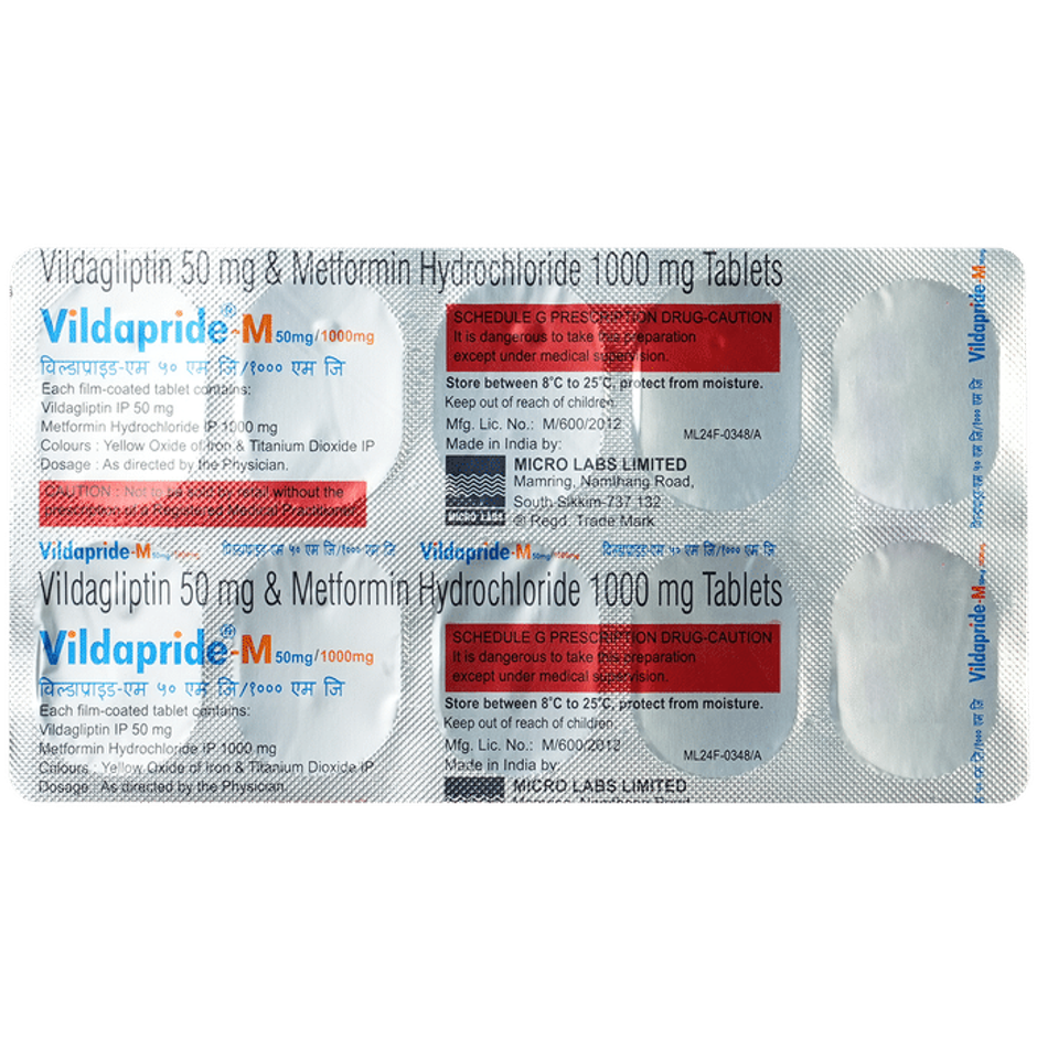 Vildapride-M 50mg/1000mg Tablet