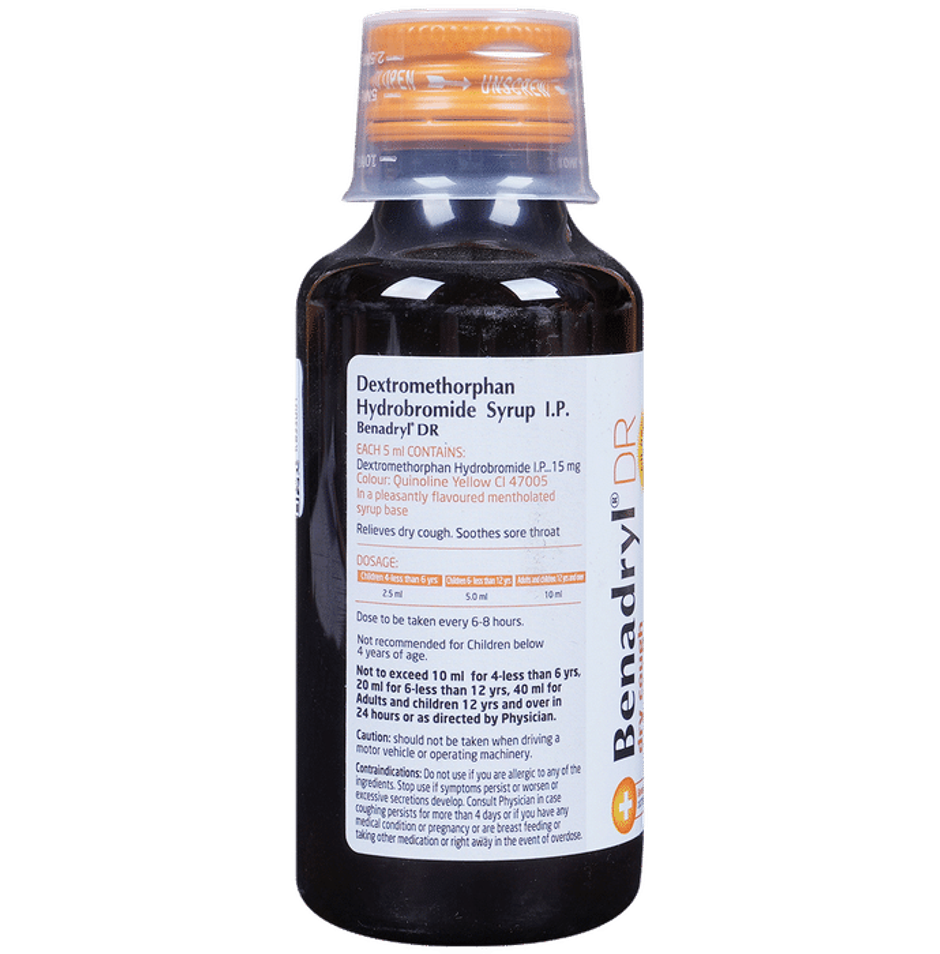 Benadryl DR Menthol-Lemon Flavour Alcohol Free Sugar Free Syrup