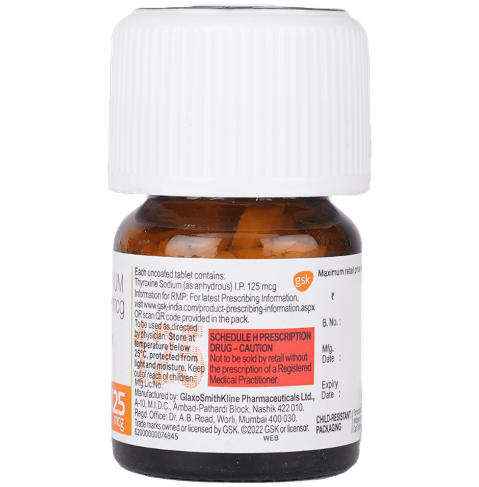 Eltroxin 125mcg Tablet