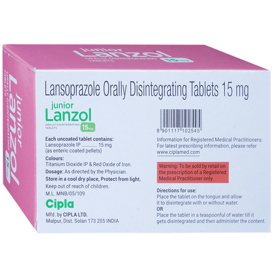 Junior Lanzol 15mg Strawberry Flavour Tablet
