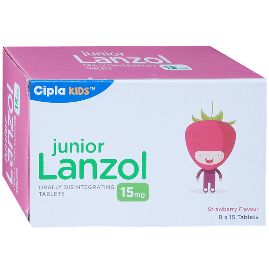 Junior Lanzol 15mg Strawberry Flavour Tablet DT