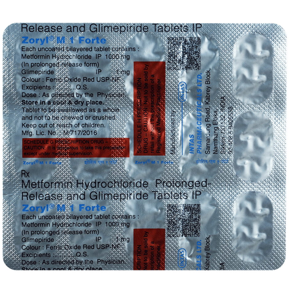Zoryl M 1 Forte Tablet PR