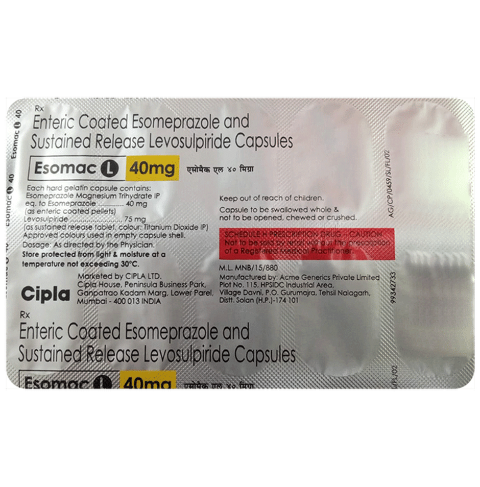 Esomac L 40mg Capsule