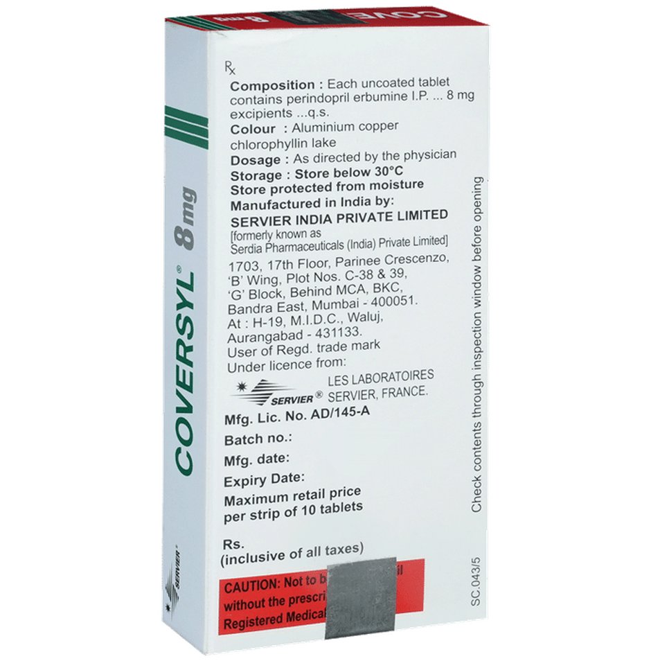 Coversyl 8mg Tablet