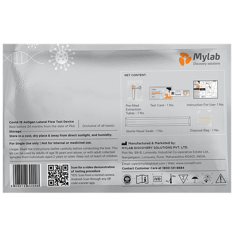 Mylab CoviSelf COVID-19 Antigen lateral Flow Test Device