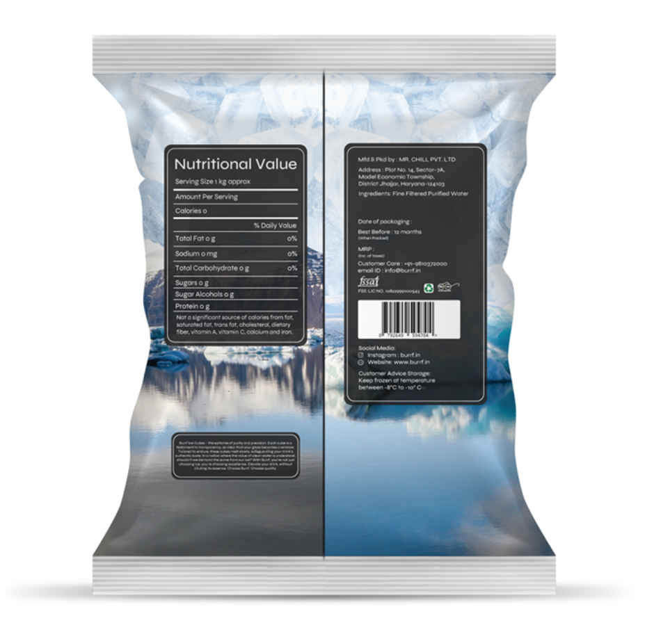 Burrf Sparkling Ice Cubes | Hygienic | Slow Melt