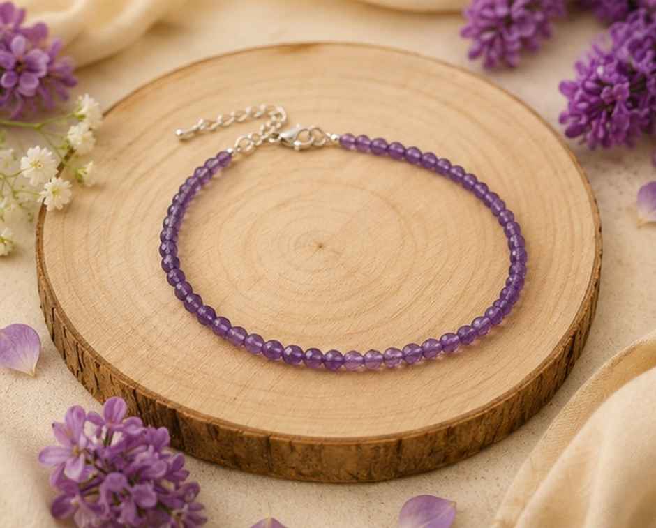 Amethyst Crystal Anklet | ServDharm