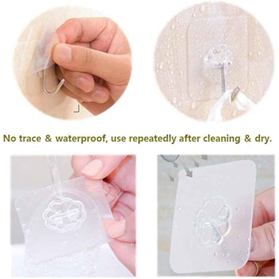 Perpetual Self-Adhesive Hooks | Heavy Duty Waterproof Hooks for Wall & Door | Pack of 10