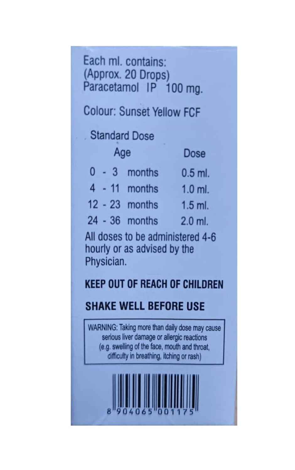 Medomol Peppermint Flavour Paediatric Drop