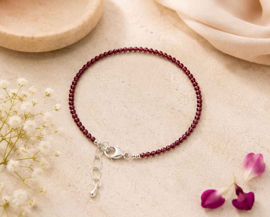 Garnet Crystal Anklet | ServDharm