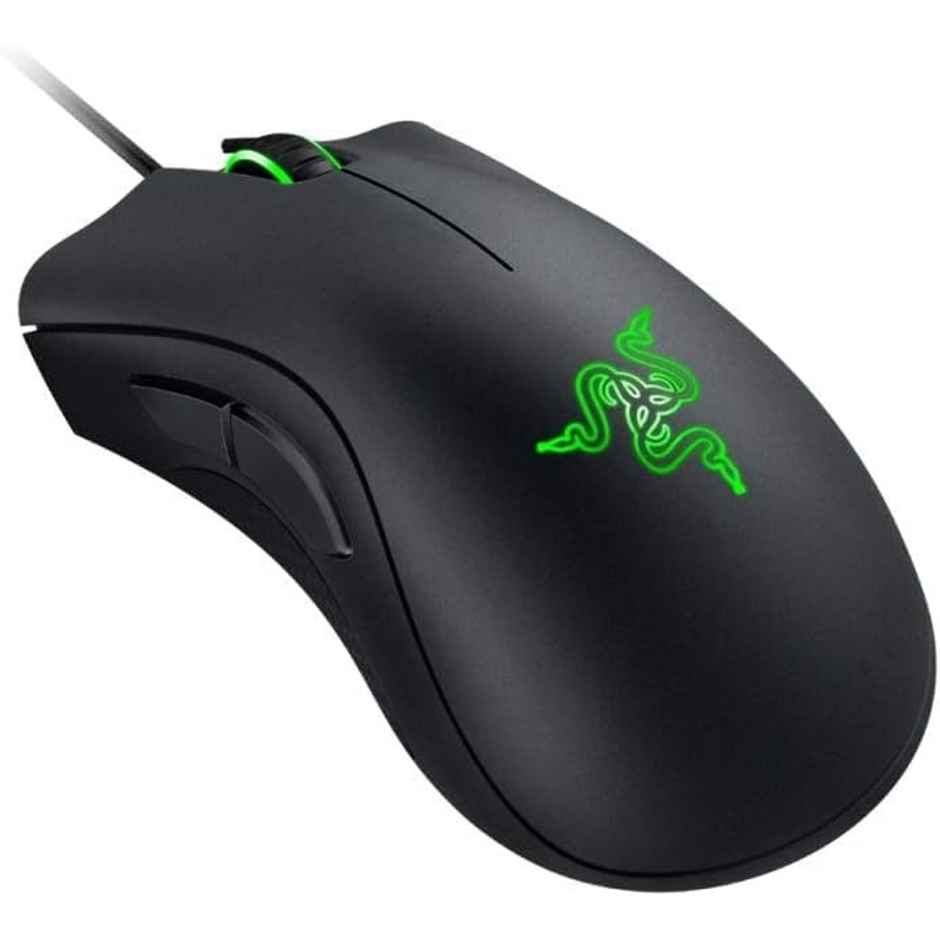 Razer Deathadder Essential Wired Gaming Mouse I Single-Color Green Lighting