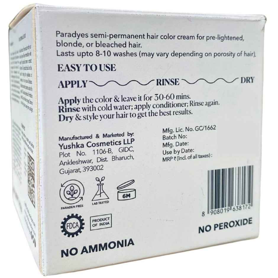 Paradyes Ammonia Free Semi-Permanent Hair Color Jar Only Comrii Purple