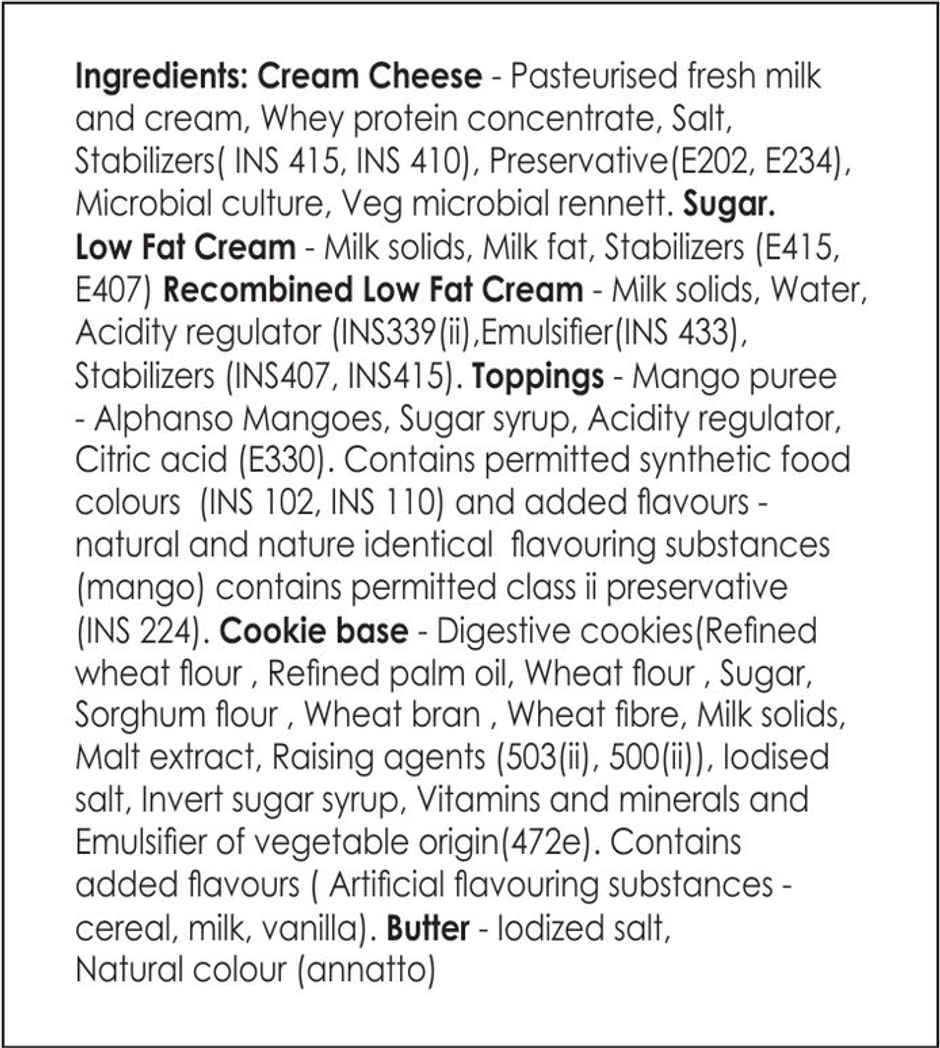 Zepcake Mango Cheese Cake