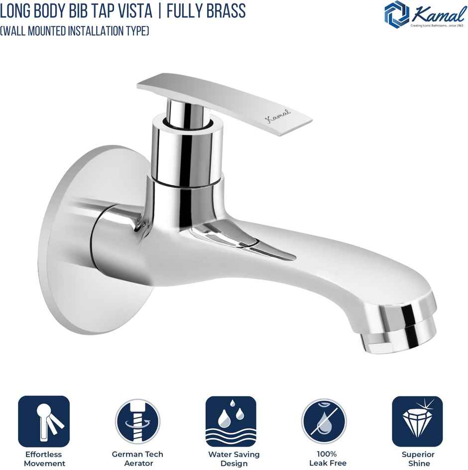 Kamal Long Body Cock - Vista | Set Of 2 Bib Tap Faucet