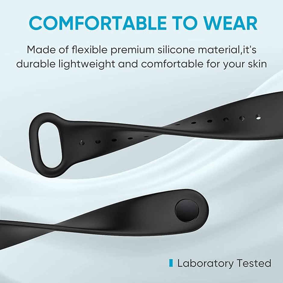 Sounce Adjustable Silicone Strap for Xiaomi Mi Band 3-4 | Not Compatible with Mi Band 1-2 (Black)