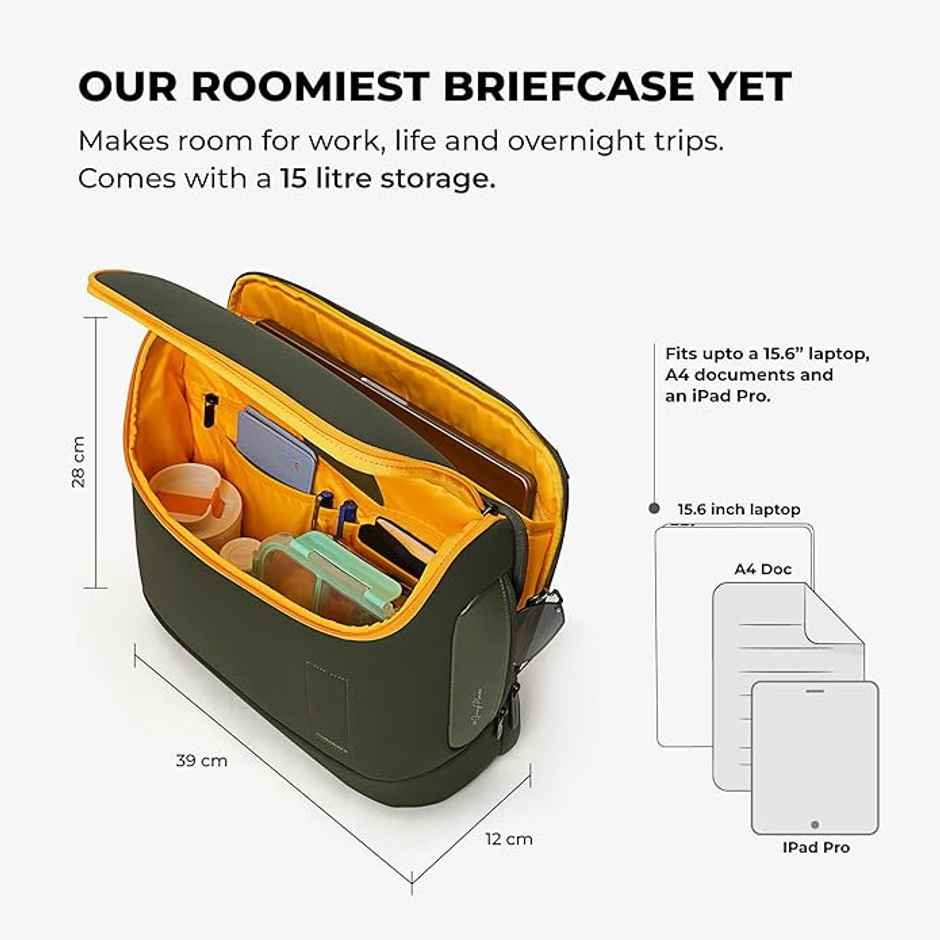 Mokobara Unisex Nylon and Vegan Leather 15 L Briefcase | Homegrown Sunray