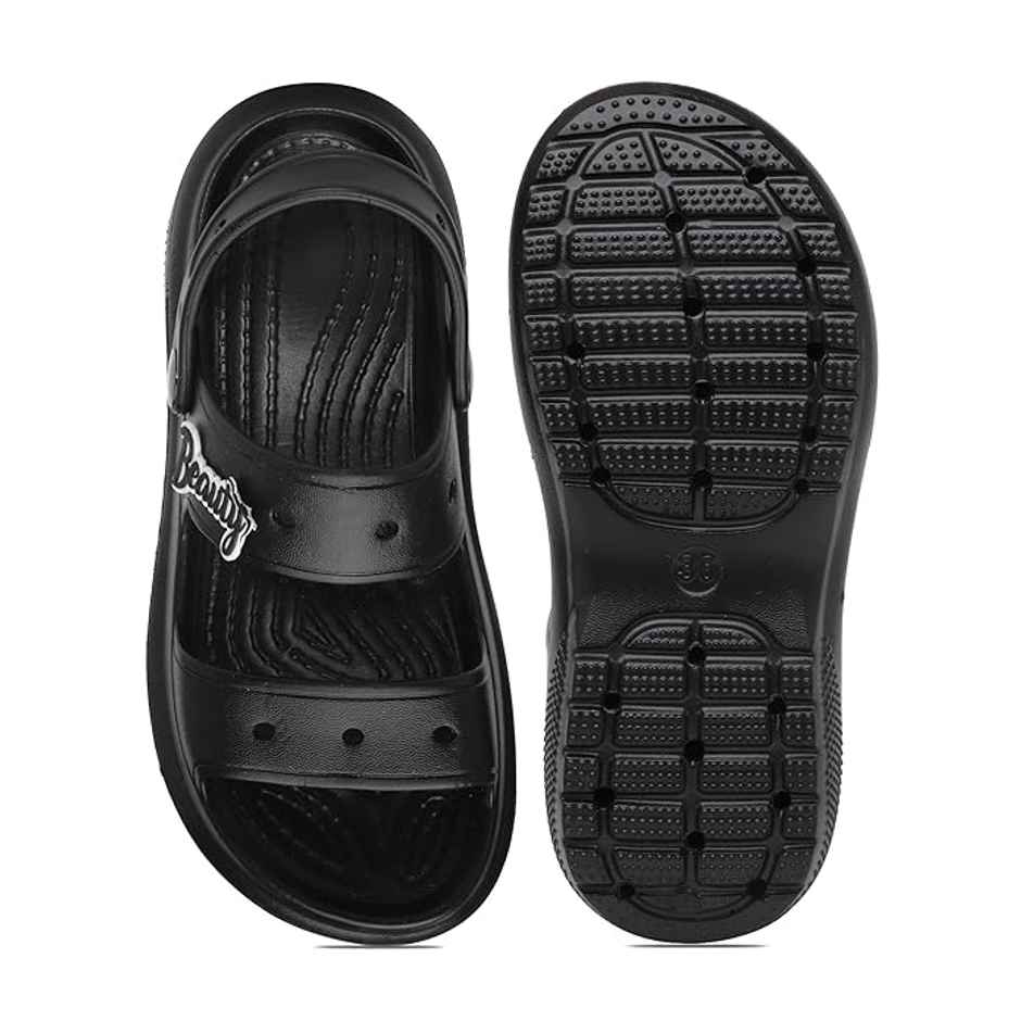 Asian Indigo-03 Women Clogs Black (Size-5)