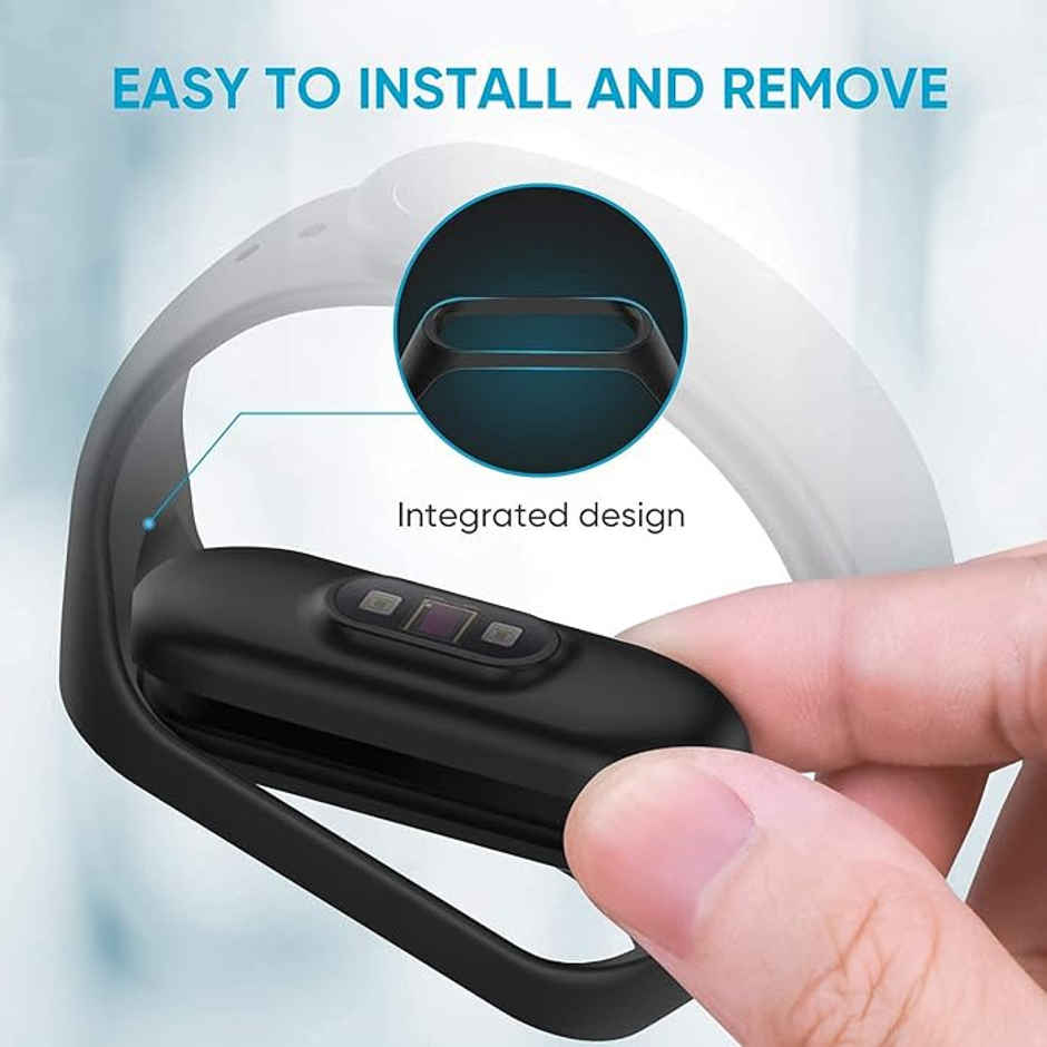 Sounce Adjustable Silicone Strap for Xiaomi Mi Band 3-4 | Not Compatible with Mi Band 1-2 (Black)