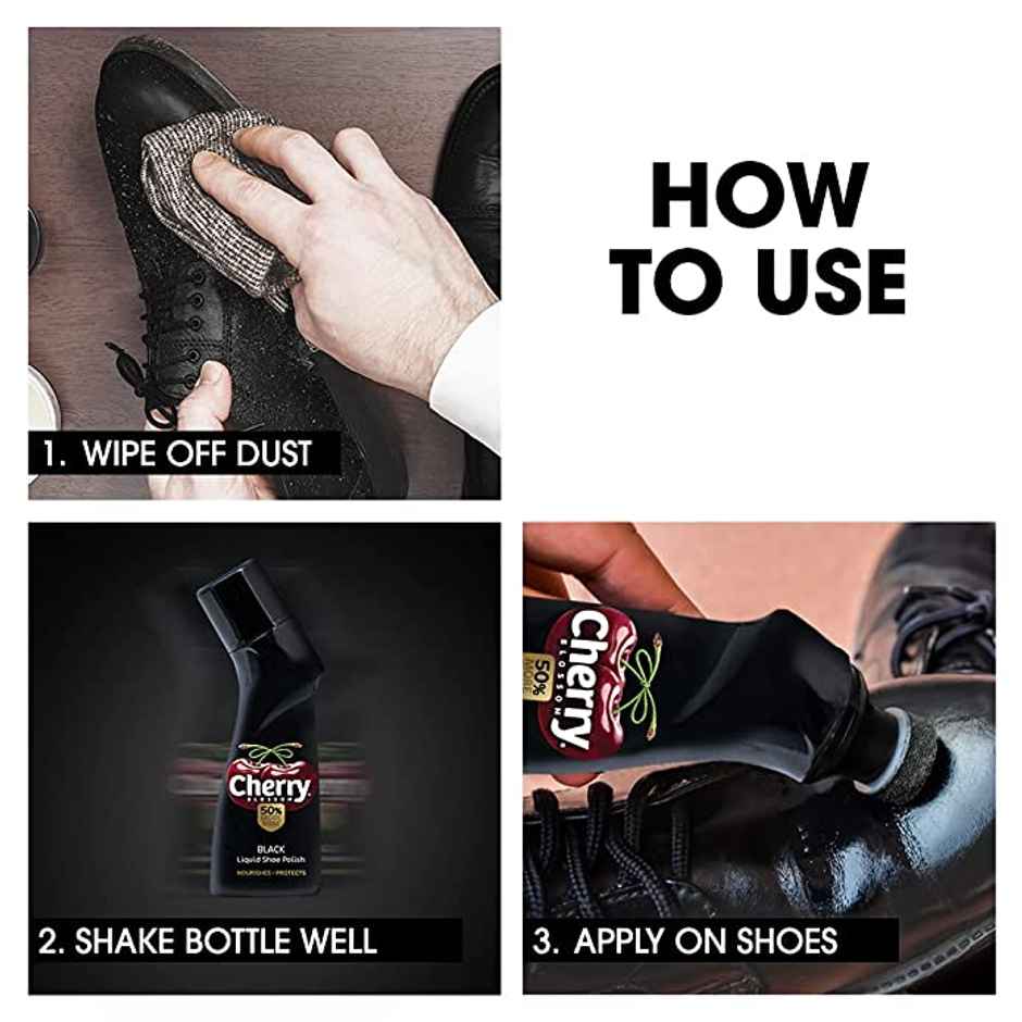 Cherry Blossom Black Shoe Polish Liquid Shoe Shiner