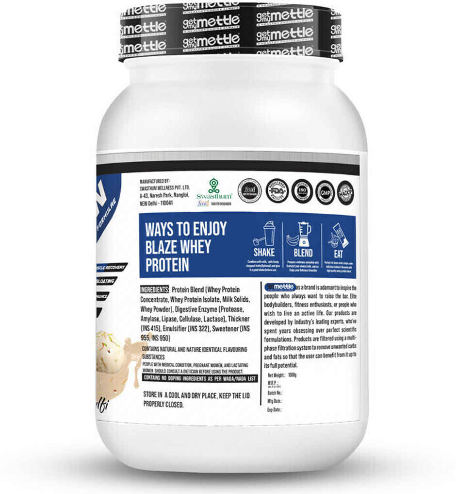 Getmymettle Blaze Whey Protein (Malai Kulfi)