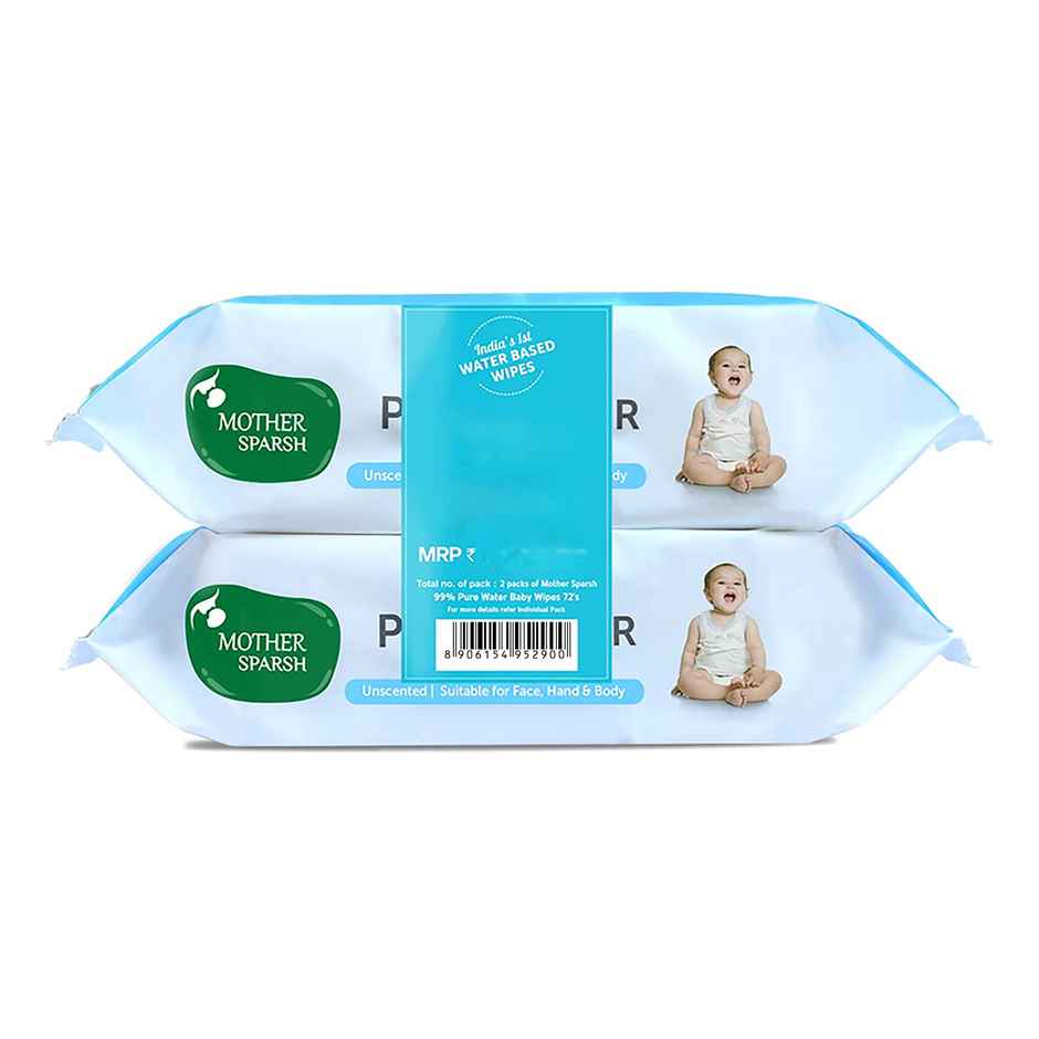 Mother Sparsh Water Baby Wipes For Kids | 0 - 3 years | 72 Pulls Per Pack