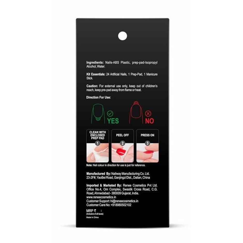 Renee Stick On Nails Reusable Artificial Fake Nail Set