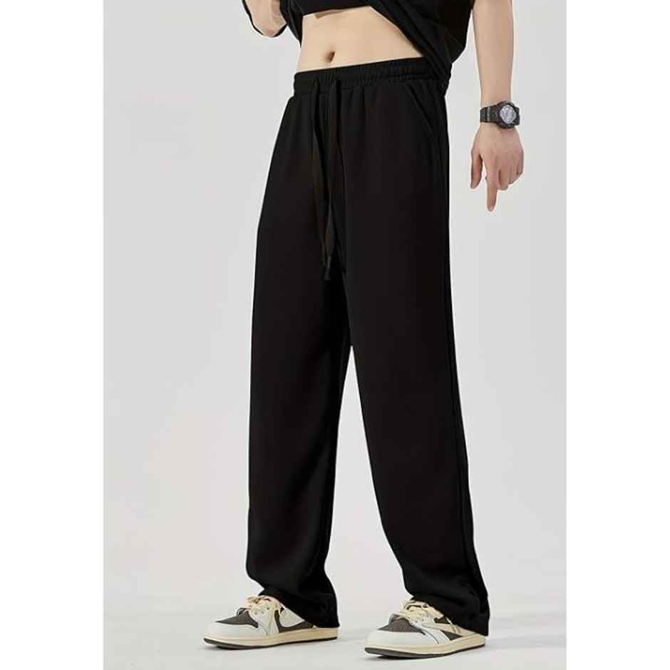 Buy Springman Men's Solid Cotton Rich French Terry Baggy Track Pant ...