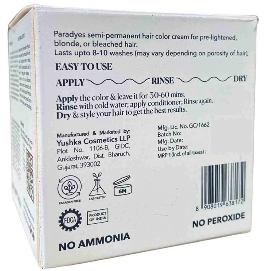 Paradyes Ammonia Free Semi-Permanent Hair Color Jar Only Ruby Wine