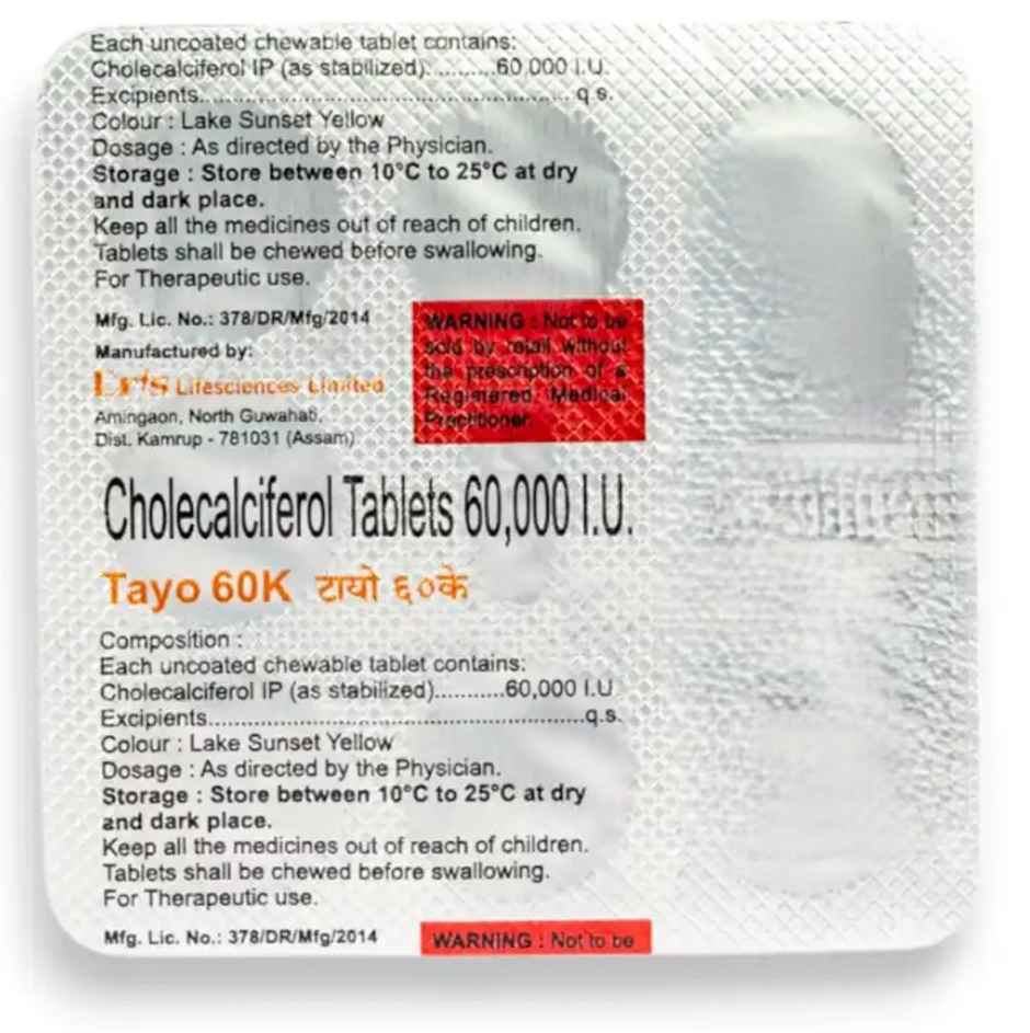 Tayo 60K Orange Flavour Vitamin D3 Tablet