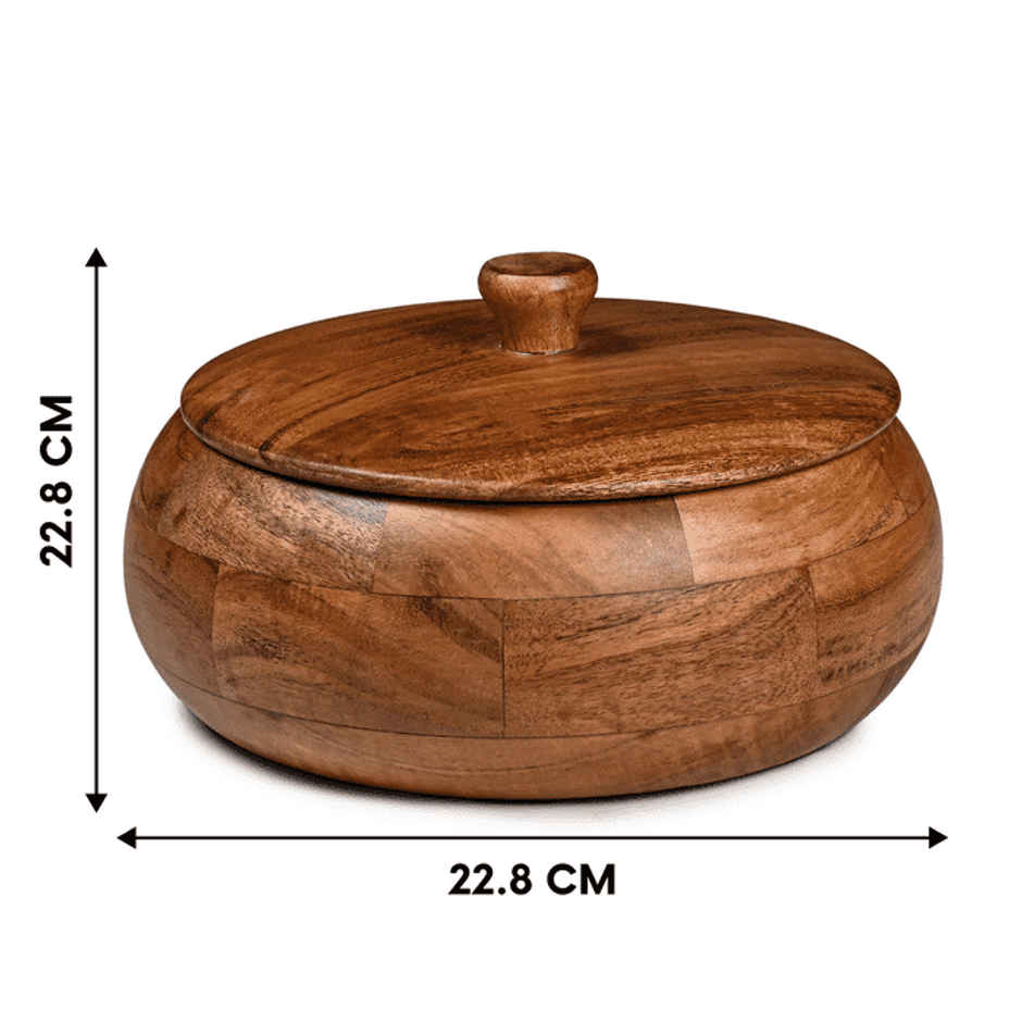 Estoria Collective Acacia Wooden Roti Chapati Storage Box