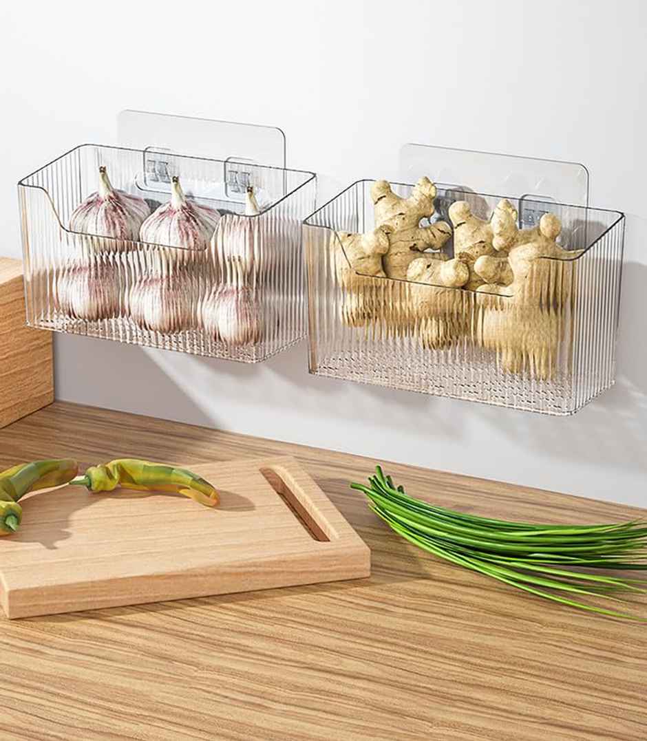 New Dawn Set Of 2 Fridge Door Organiser Fridge Storage Boxes Containers Coriander Storage