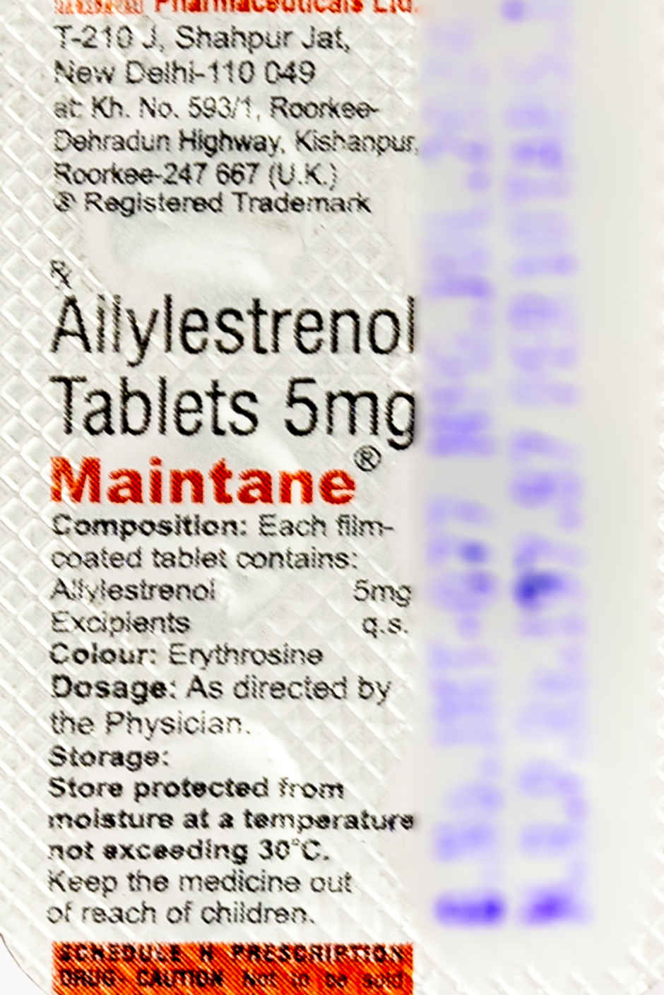 Maintane 5mg Tablet